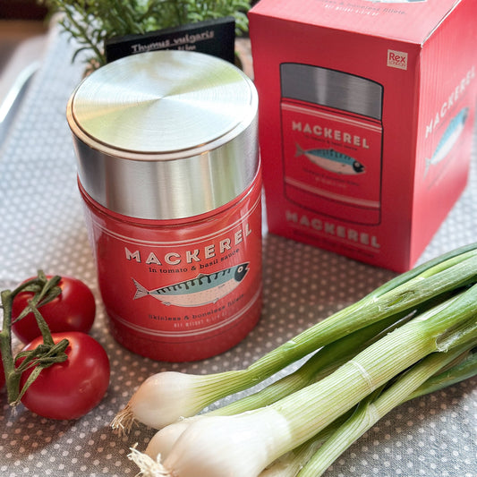 Thermosflasche "Mackerel" von Rex London, nostalgisches Retro-Design, 450 ml, aus Metall für die Küche.