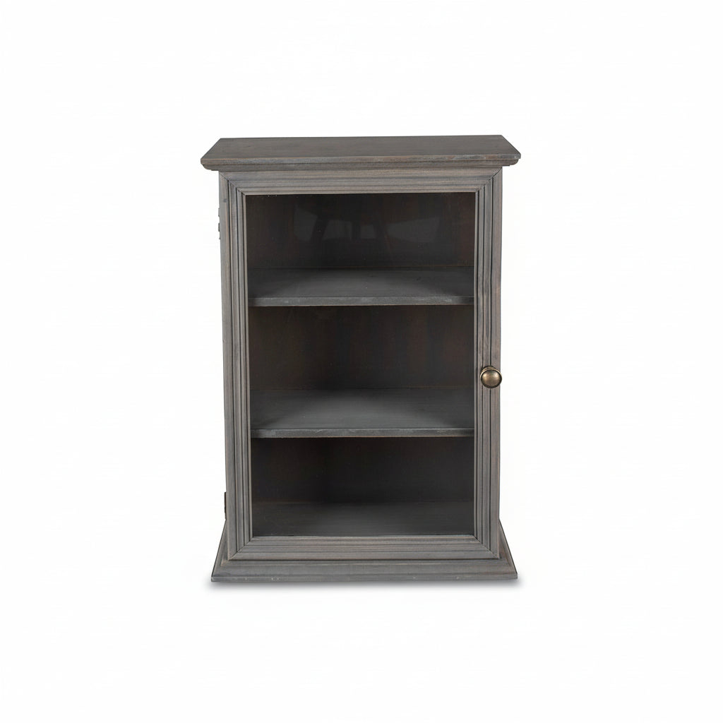 Schrank Vitrine "Josephine" Holz Grau 50cm - Wohnen auf dem Land