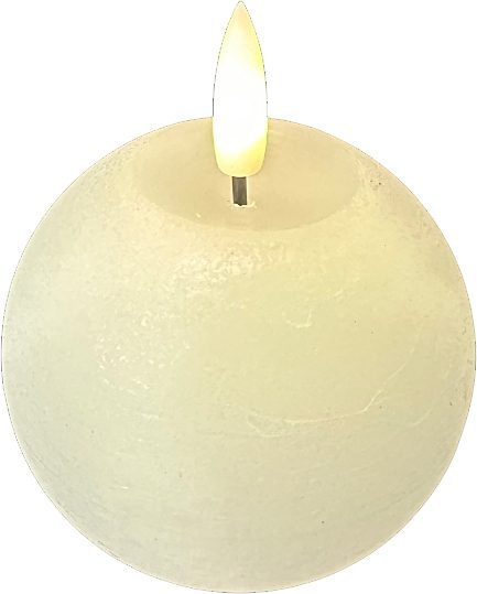 LED Kugelkerze "Luna" Echtwachs Rustic 2 Farben klein - Wohnen auf dem Land