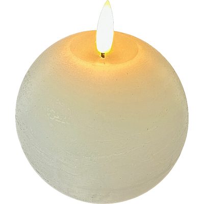 LED Kugelkerze "Luna" Echtwachs Rustic 2 Farben mittel - Wohnen auf dem Land