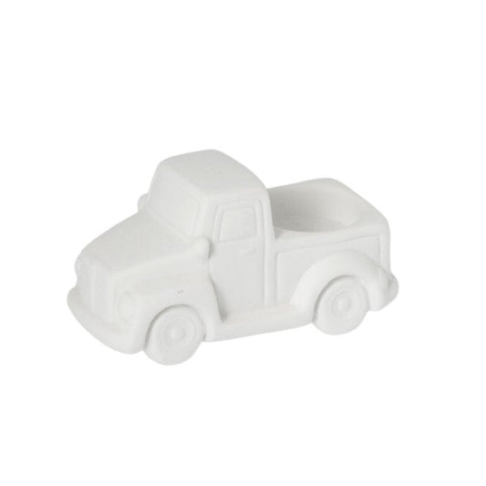 Teelichthalter Auto "Vinterviken" Keramik Matt Weiß - Wohnen auf dem Land