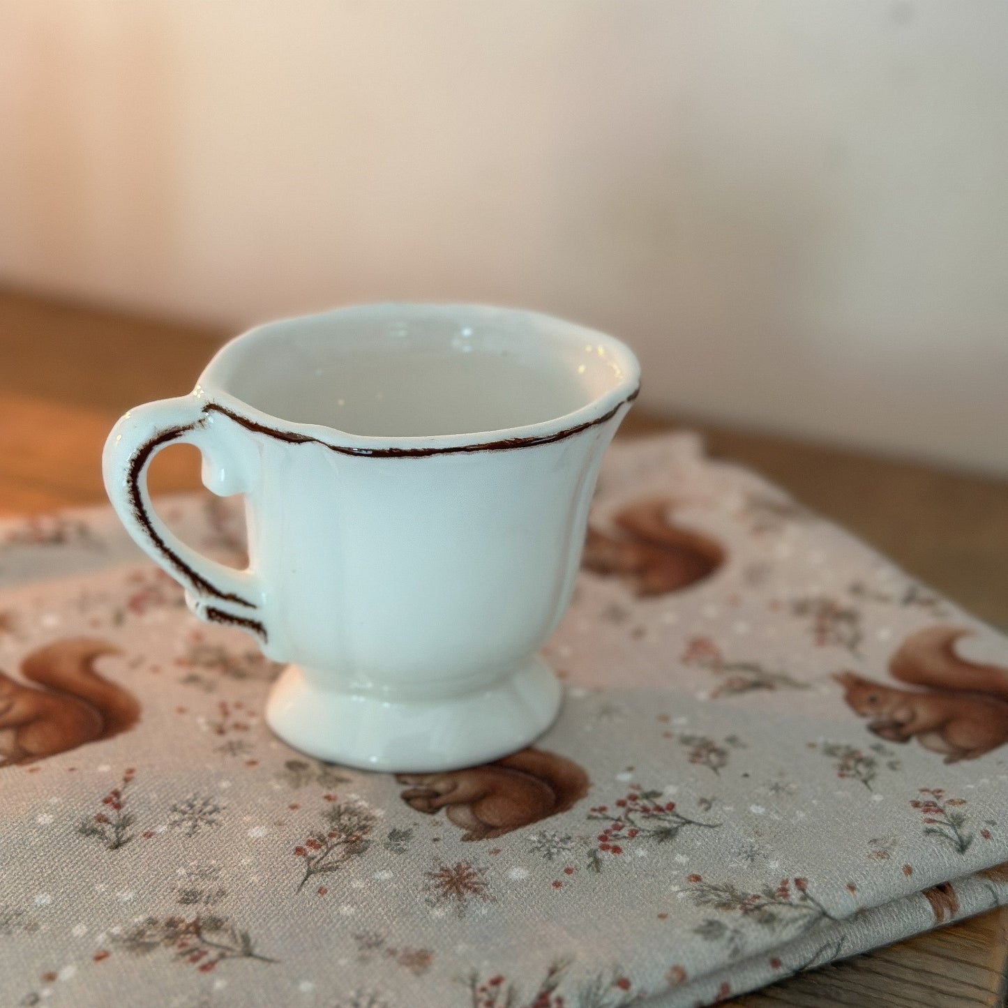 Tasse Nonna Keramik Vintage Weiß Braun