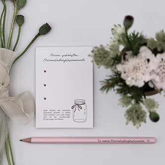 Notizblock - Marmeladenglasmomente - Wohnen auf dem Land