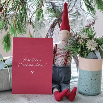 Postkarte "Fröhliche Weihnachten" - Wohnen auf dem Land