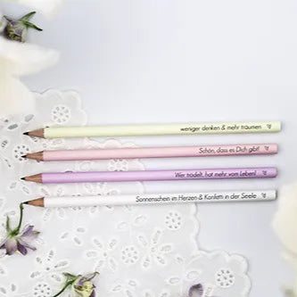 Bleistift - Sonnenschein im Herzen & Konfetti in der Seele (weiß) - Wohnen auf dem Land