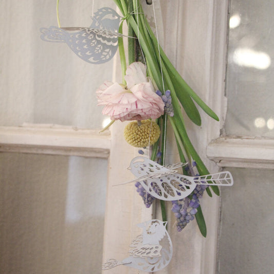 Anhänger Deko Vögel "Birds" Papier 3 Farben - Wohnen auf dem Land