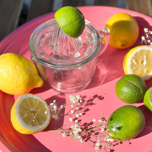 Zitronenpresse "Retro" Glas mit Henkel Transparent - Wohnen auf dem Land