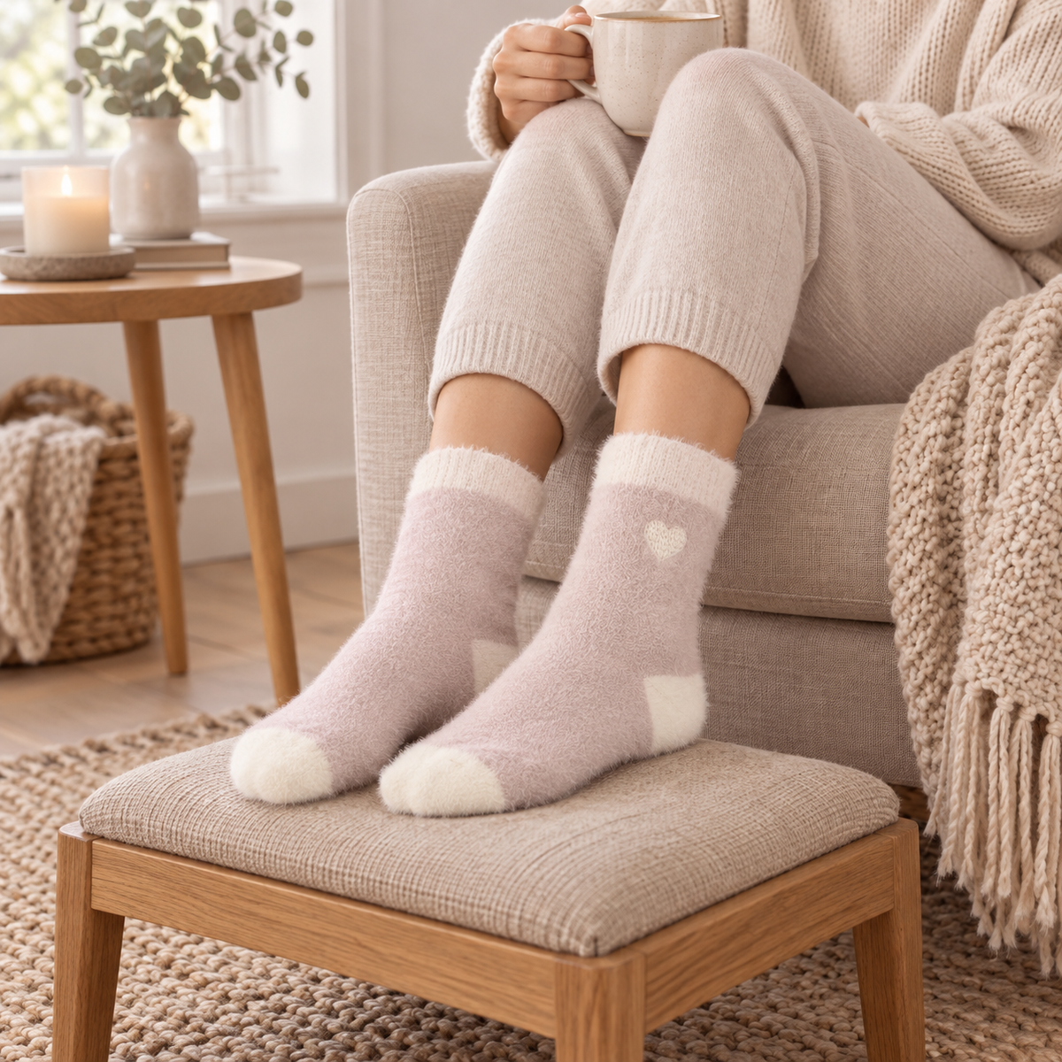 Kuschelsocken „Herz-Flausch“ 36–41 – 2 Farben – 7