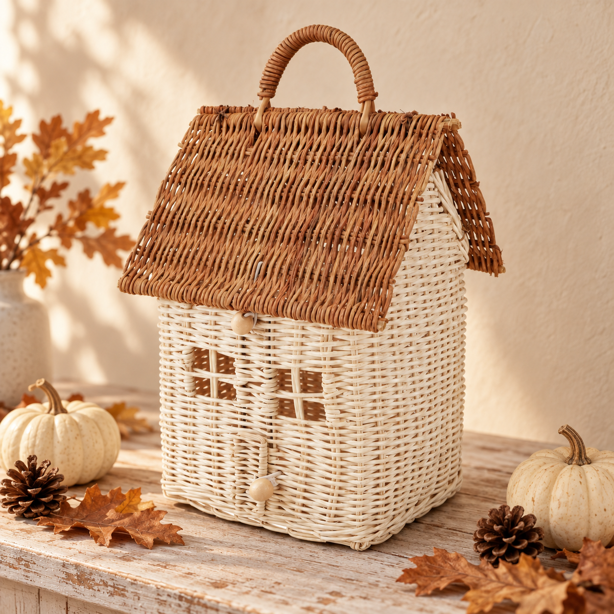 Rattanhaus Cottage Natur Creme