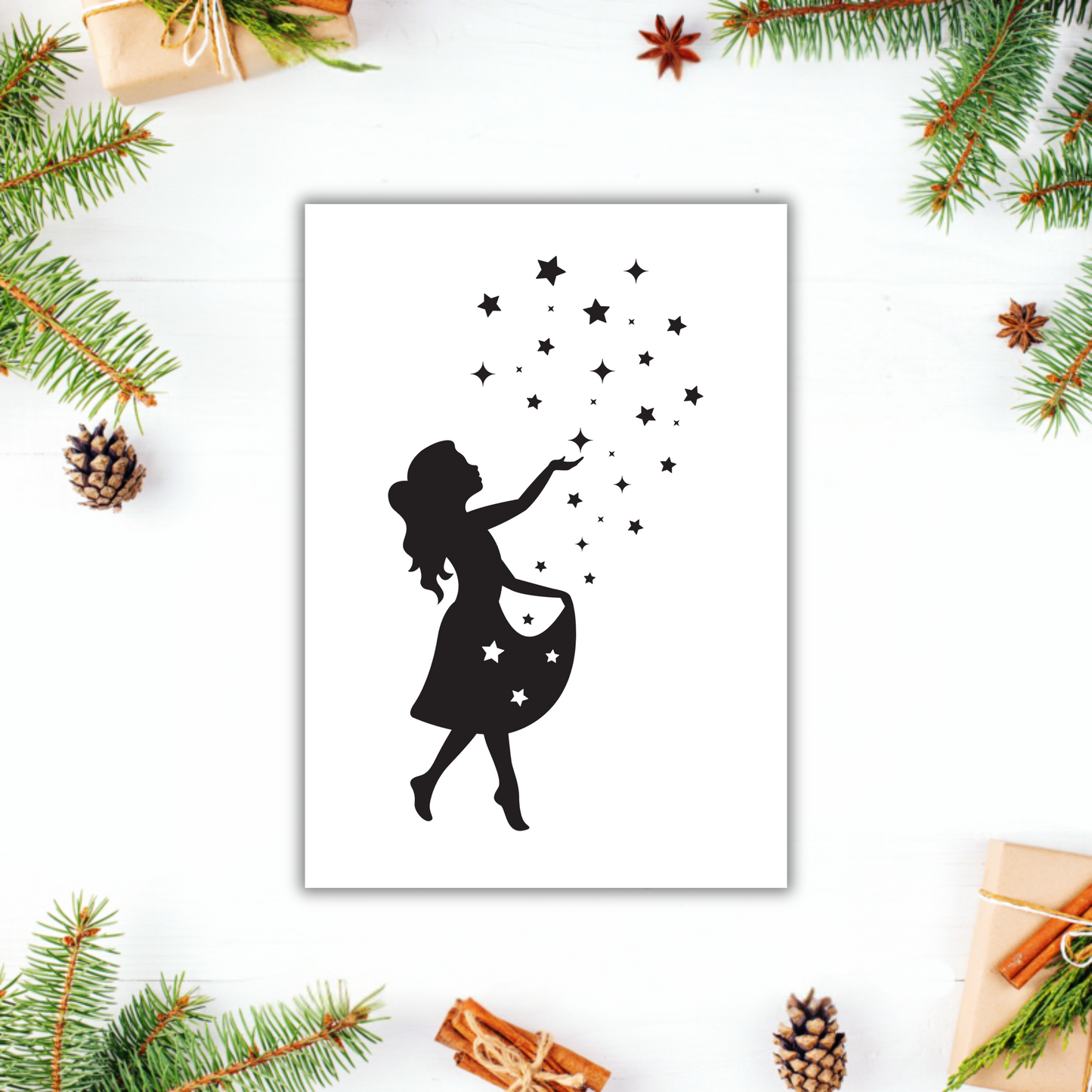 Aufkleber Motiv "Sterntaler-Mädchen Neu" S/W - Wohnen auf dem Land