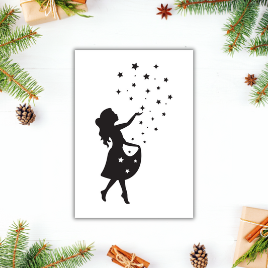 Aufkleber Motiv "Sterntaler-Mädchen Neu" S/W - Wohnen auf dem Land