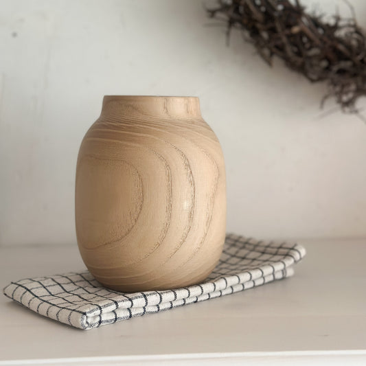Vase "Lina" Holz natur 15cm - Wohnen auf dem Land