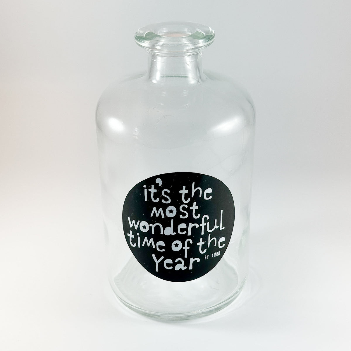 Blumenvase aus Glas „Holidays“ von Wohnen auf dem Land, 500 ml, mit festlichem Design, ideal für Blumenarrangements