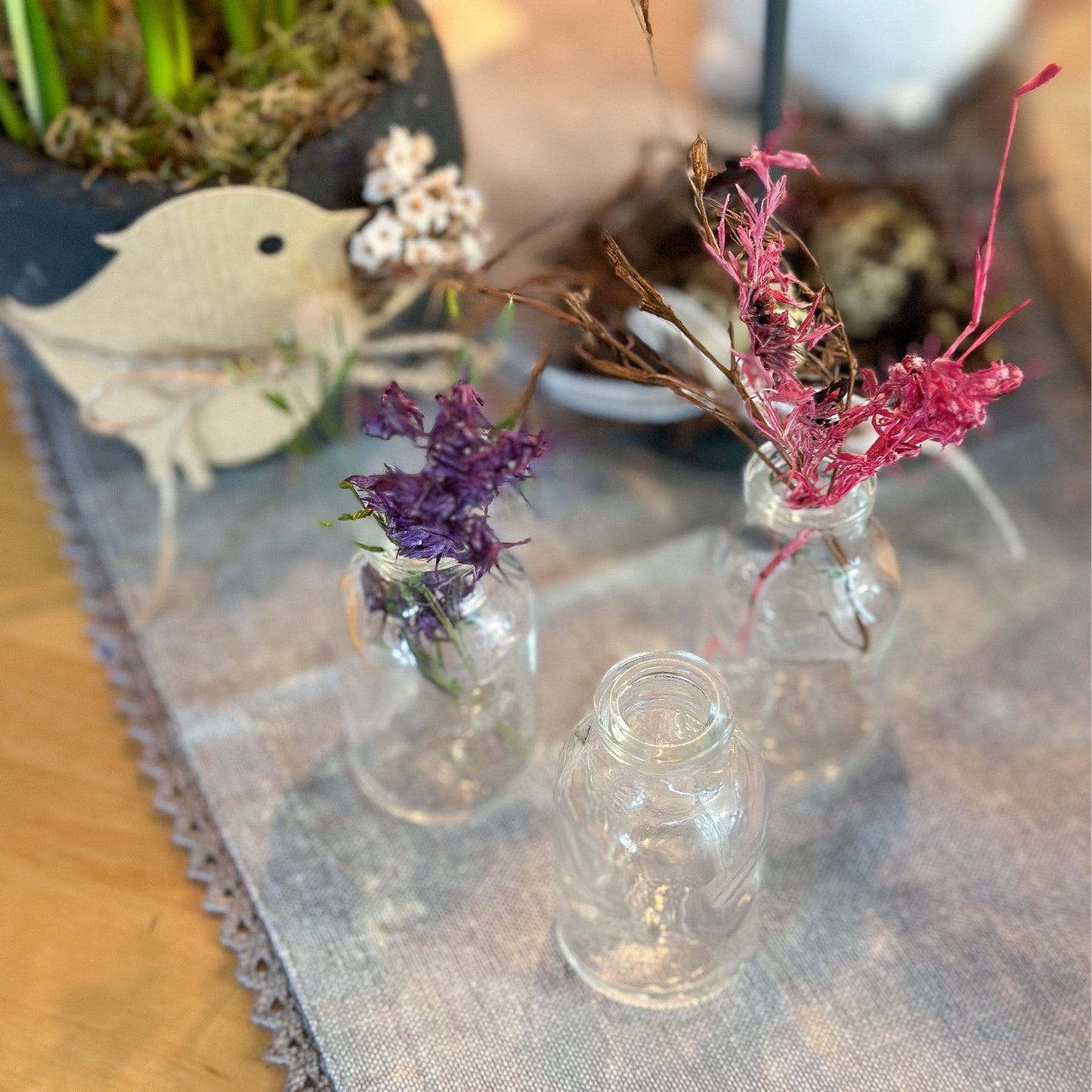 Mini-Fläschchen Glas 3er Set - Wohnen auf dem Land