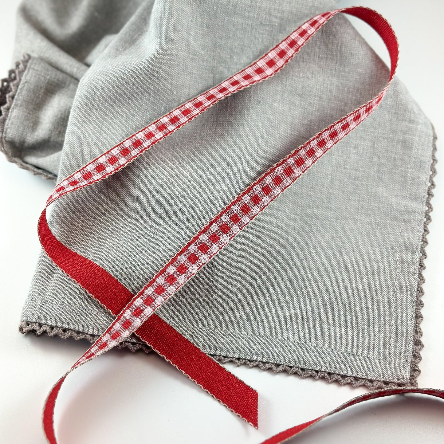 Dekoband "Karo" Rot Baumwolle 15mm - Wohnen auf dem Land