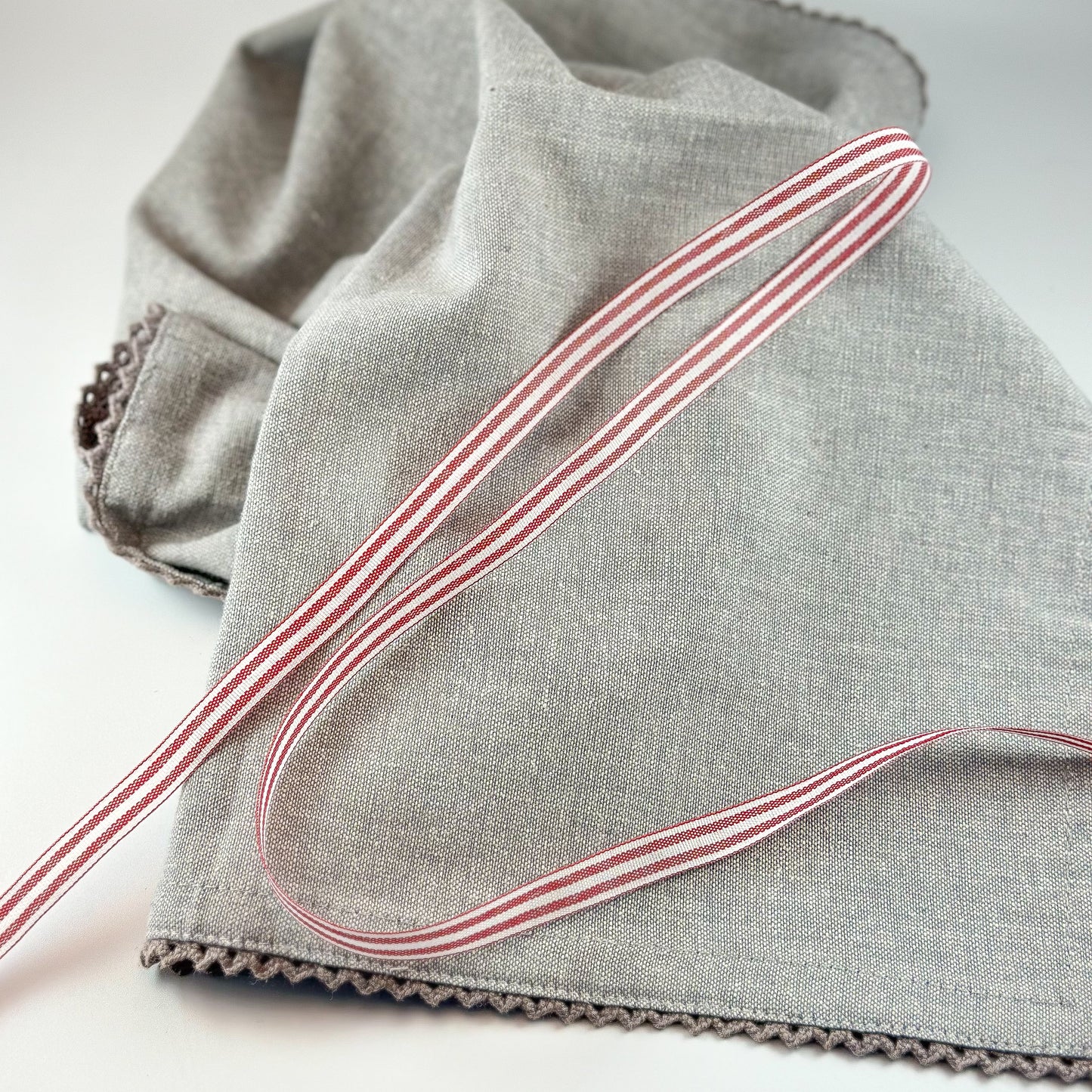 Dekoband "Streifen" Rot Baumwolle 10mm - Wohnen auf dem Land