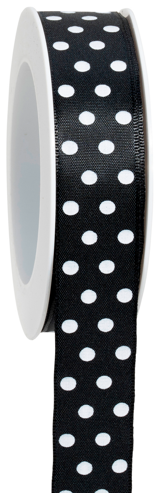 Dekoband "Weiße Punkte" Punkte schwarz weiß 25mm - Wohnen auf dem Land