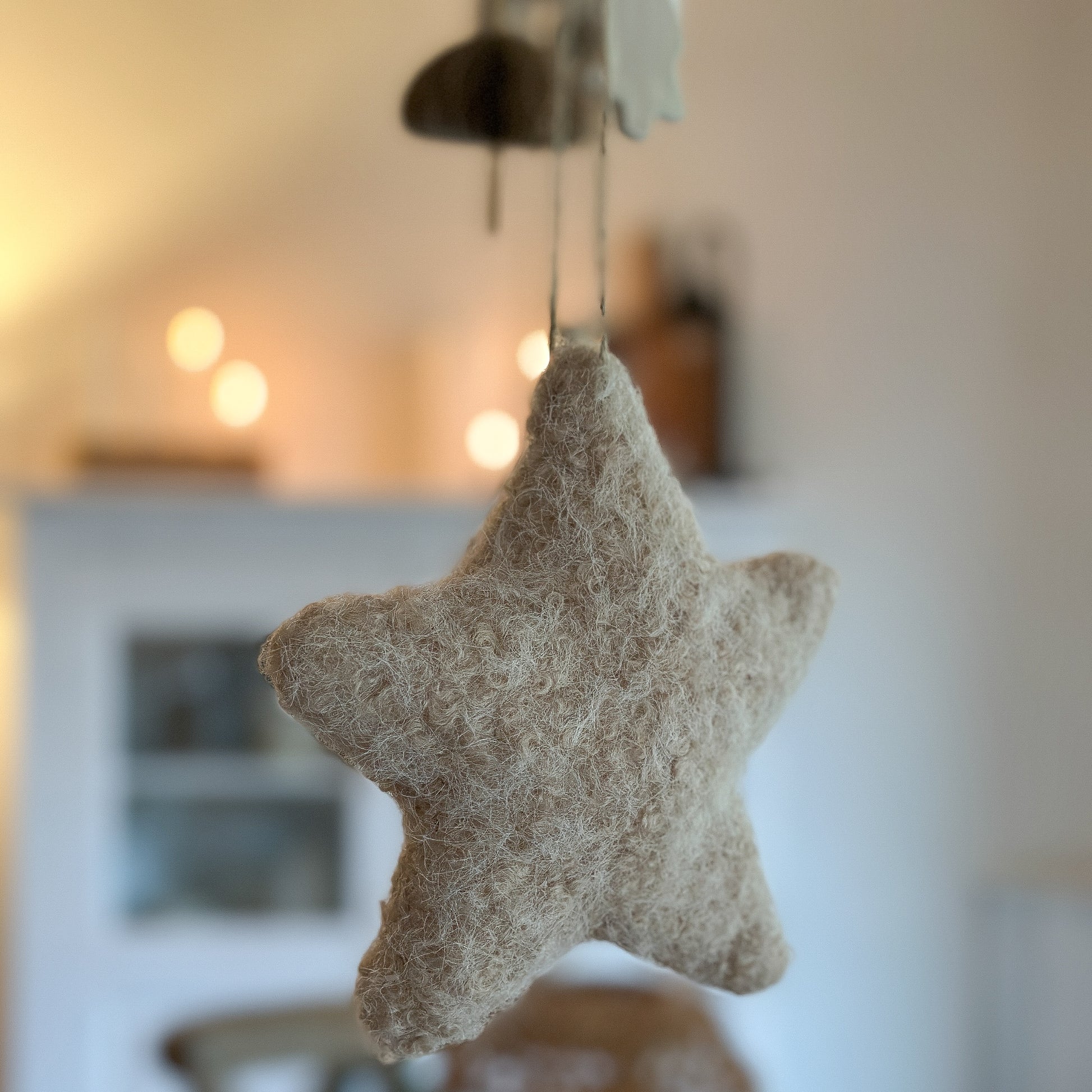 Aufhänger Deko Sterne "Für Dich XL" Stoff creme beige groß 2er Set - Wohnen auf dem Land