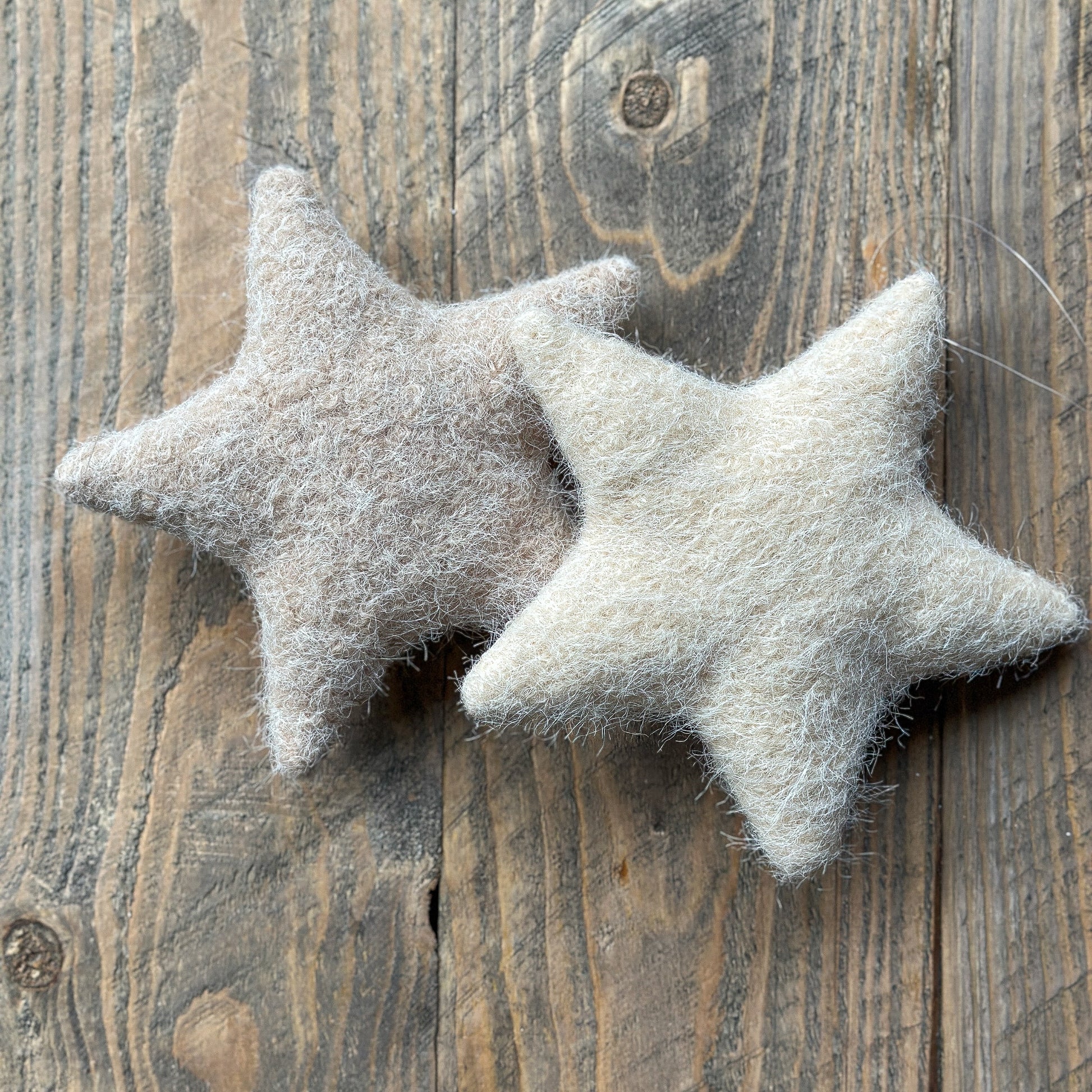 Aufhänger Deko Sterne "Für Dich XL" Stoff creme beige groß 2er Set - Wohnen auf dem Land