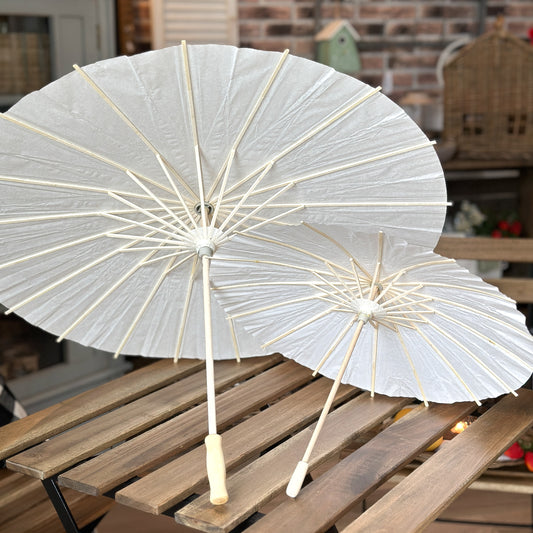 Deko Sonnenschirm "Shiro" Papier Natur Weiß 2 Größen - Wohnen auf dem Land