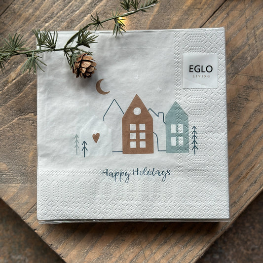 Servietten Weihnachten "Happy Holidays" Papier 20er 33cm - Wohnen auf dem Land