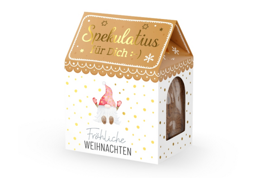 Weihnachtsgruß Kekshaus “Spekulatius für Dich :-)” Geschenk-Set 8 Varianten 100g - Wohnen auf dem Land