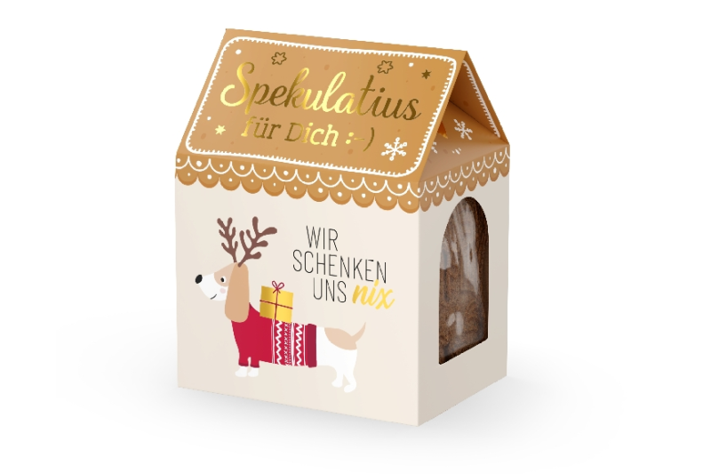 Weihnachtsgruß Kekshaus “Spekulatius für Dich :-)” Geschenk-Set 8 Varianten 100g - Wohnen auf dem Land
