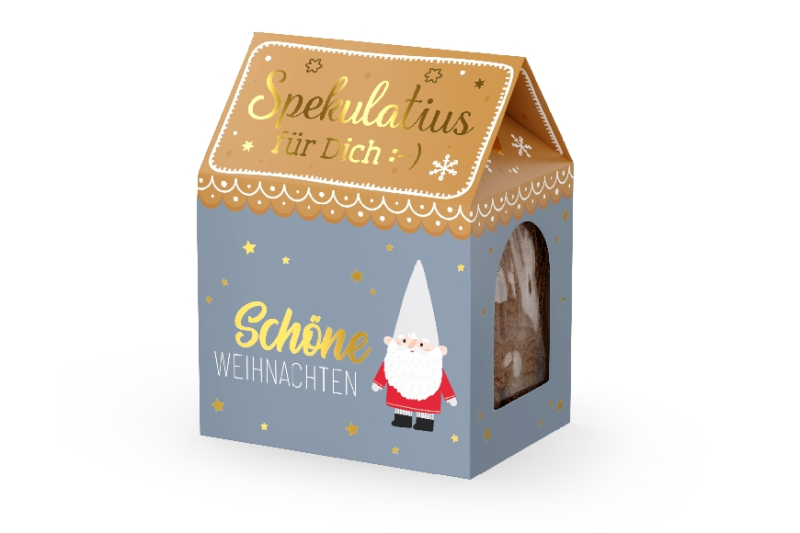 Weihnachtsgruß Kekshaus “Spekulatius für Dich :-)” Geschenk-Set 8 Varianten 100g - Wohnen auf dem Land