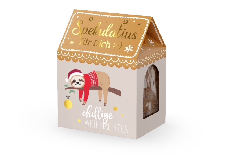 Weihnachtsgruß Kekshaus “Spekulatius für Dich :-)” Geschenk-Set 8 Varianten 100g - Wohnen auf dem Land