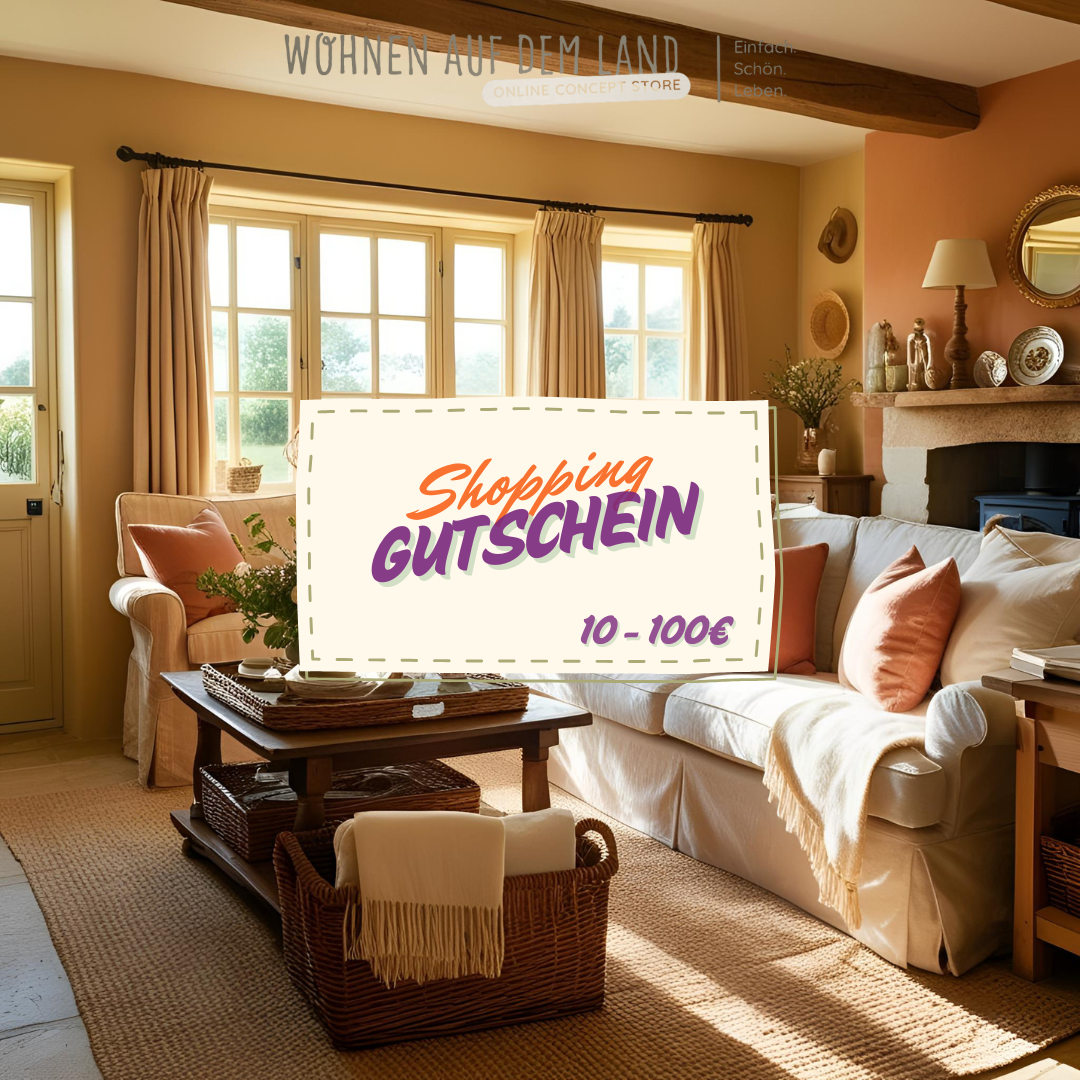 Geschenkgutschein - "Einfach. Schön. Schenken." - Wohnen auf dem Land