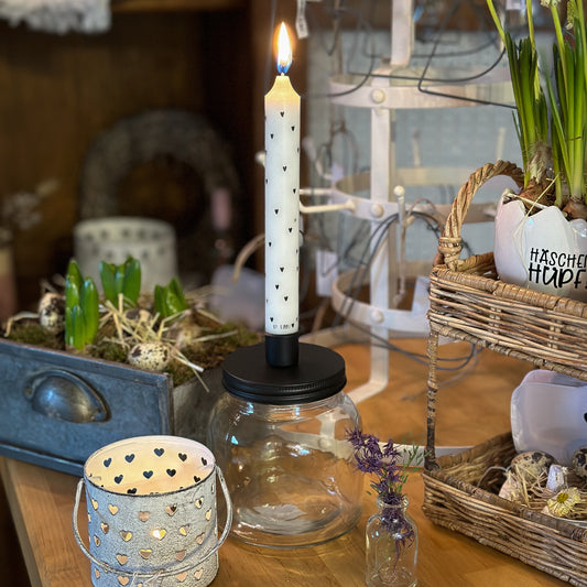 Stabkerze "Herzen" 190x22 - Wohnen auf dem Land