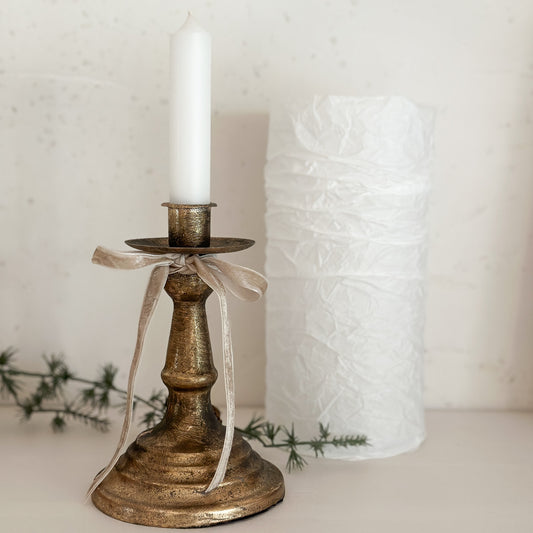 Kerzenhalter "Astrid" Metall Messing Gold Antik 16cm - Wohnen auf dem Land