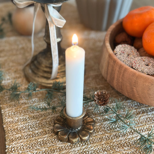 Kerzenhalter "Blomma" Metall Messing Gold Antik - Wohnen auf dem Land