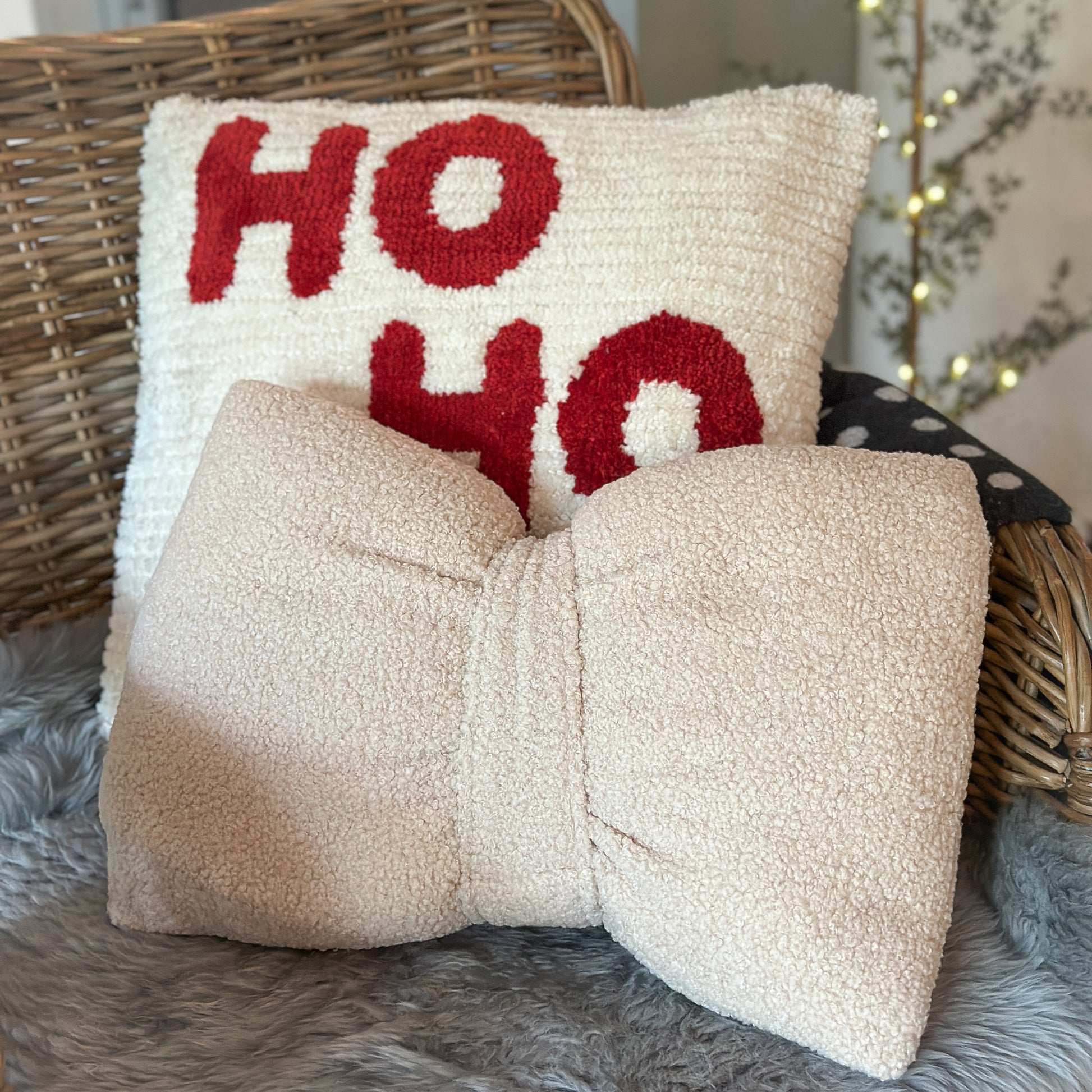 Deko Kissen "Softie Bow“ natur beige 45x30cm - Wohnen auf dem Land