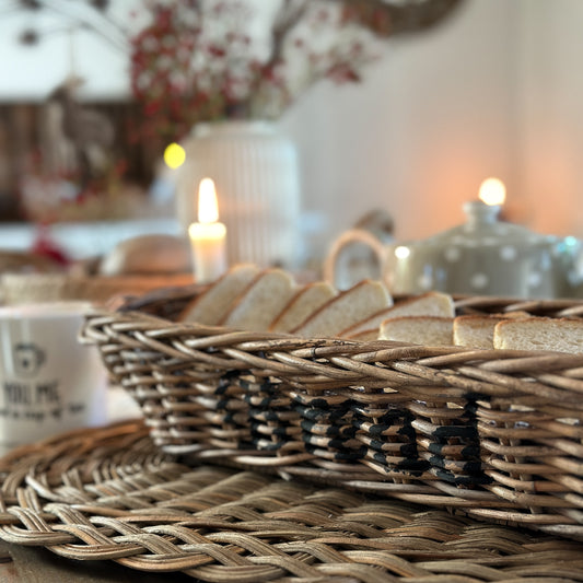 Brot Korb Pita „Bread“ Rattan Lang Oval - Wohnen auf dem Land