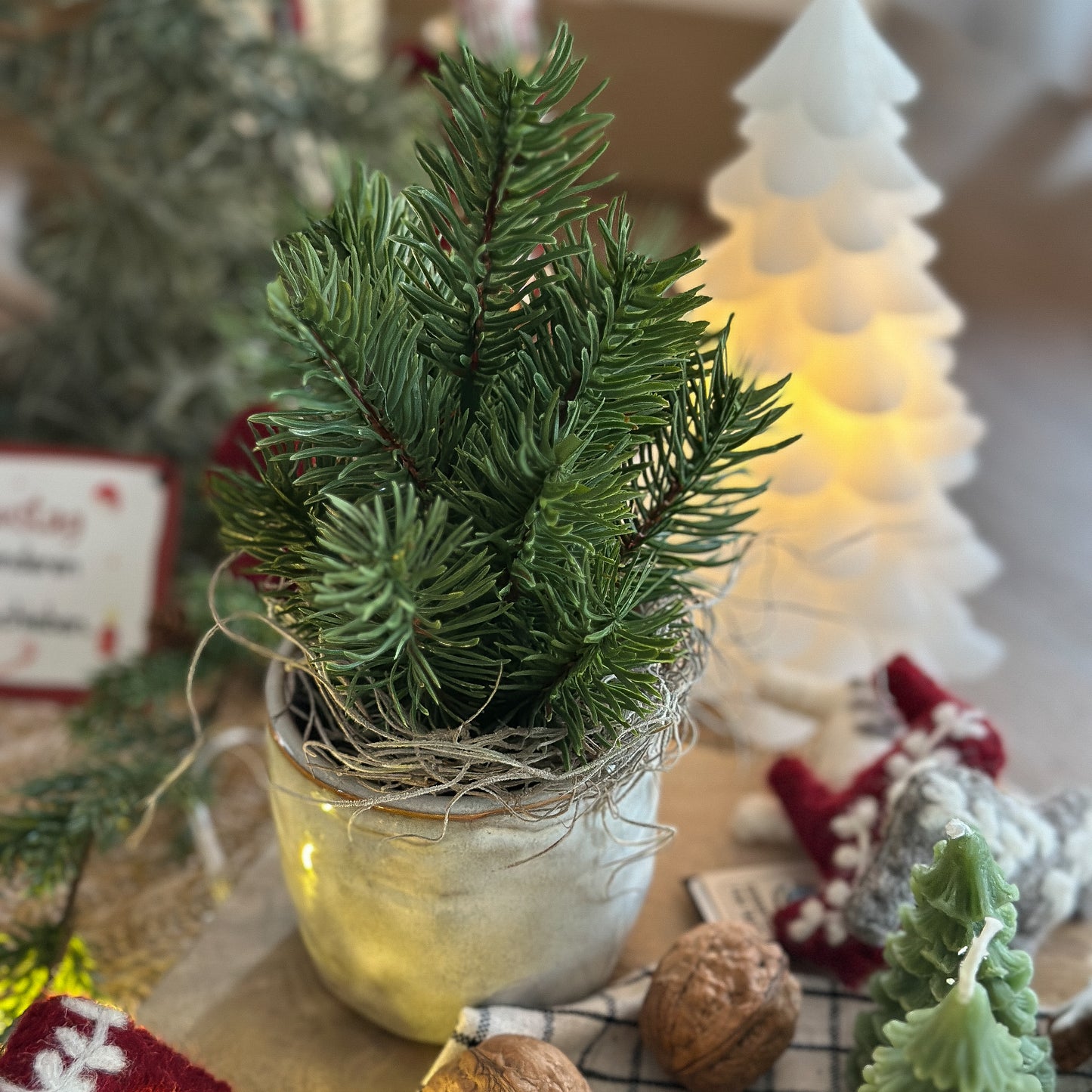 Deko Baum "Tanne" Topf Grün 22cm - Wohnen auf dem Land