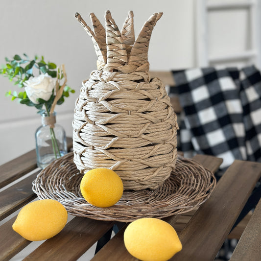 Deko Objekt Vase "Ananas" Naturfaser 27cm - Wohnen auf dem Land