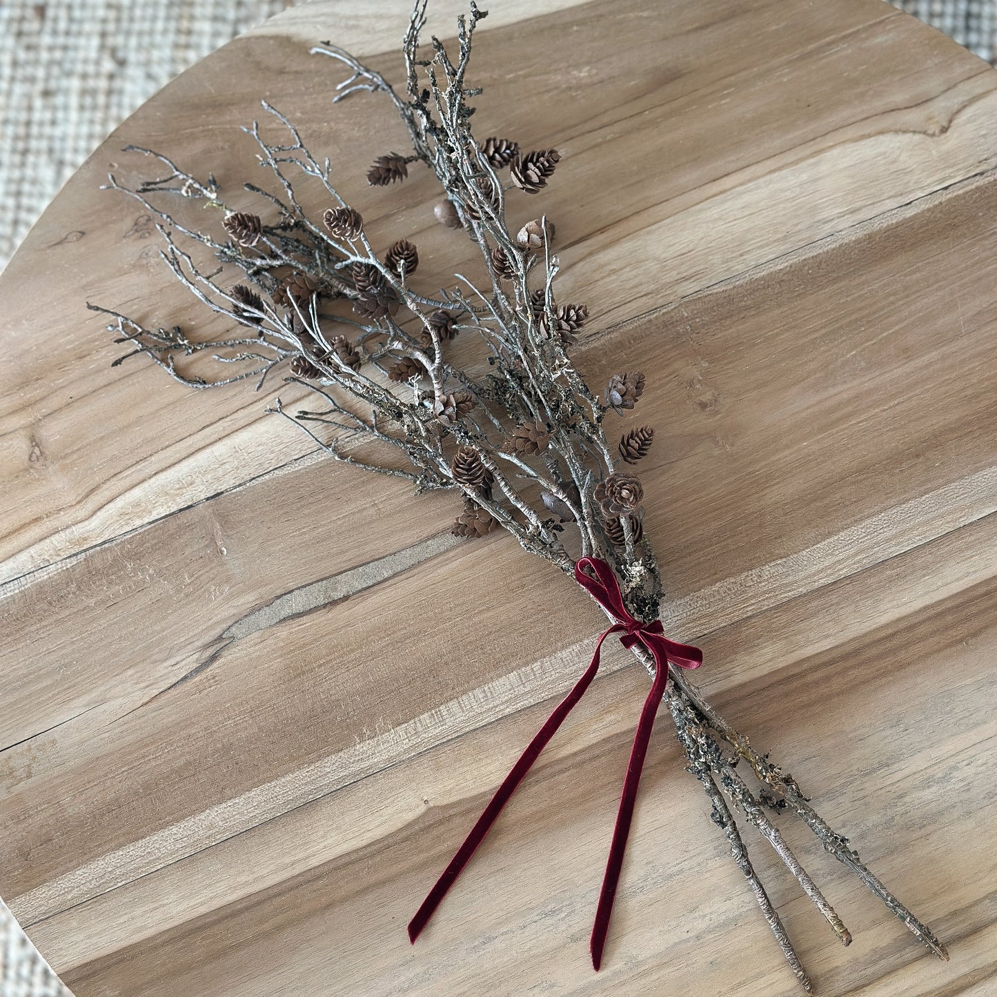 Deko Zweig Zapfen Kiefer "Lärche" Natur Braun 54cm - Wohnen auf dem Land