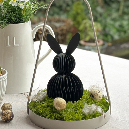 Aufsteller Anhänger Hase 3D "Skandi" Papier Schwarz 16cm - Wohnen auf dem Land