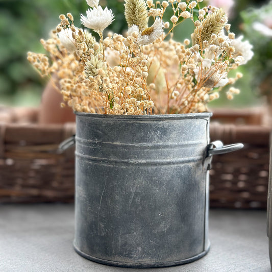 Dose Blumenvase "Zinc Pot" - Wohnen auf dem Land