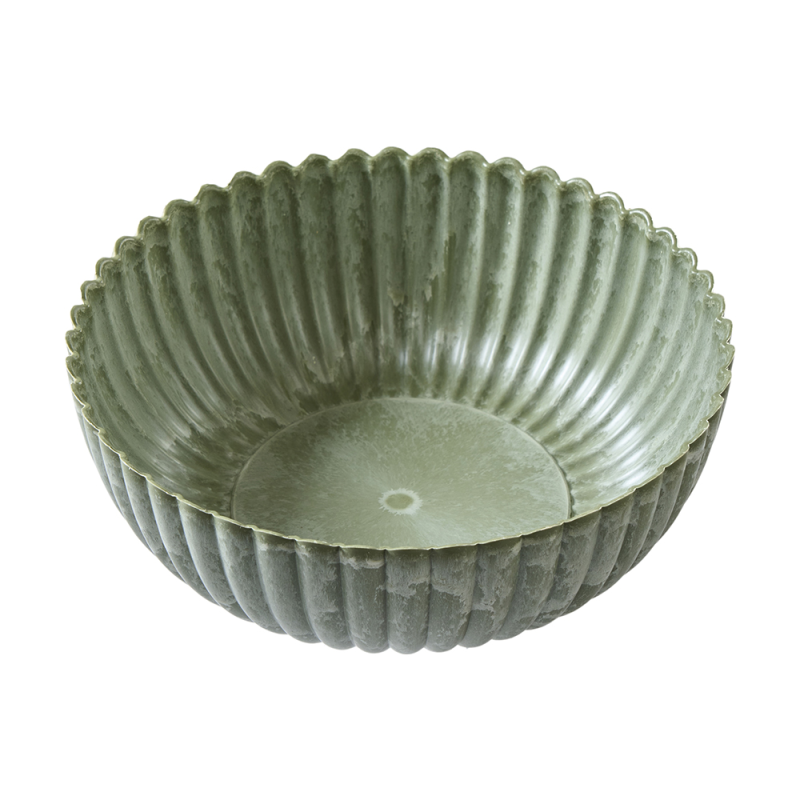 Schale Pflanzpot "Riffle" Kunststoff Grün 30cm - Wohnen auf dem Land