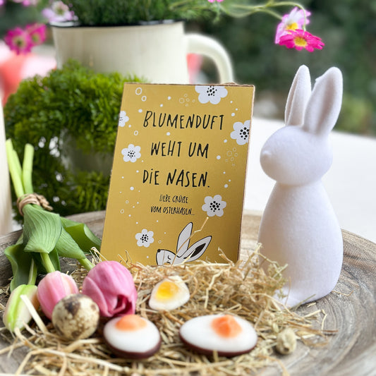 Schild Aufhänger "Blumenduft" Holz Gelb - Wohnen auf dem Land