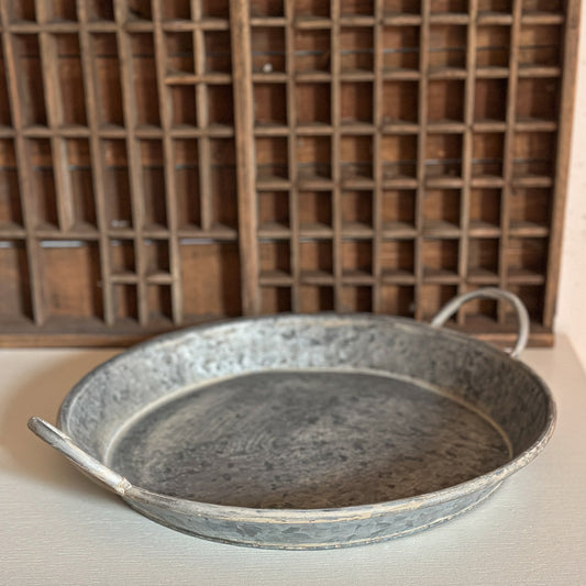 Deko Schale Tablett "Skal" Zink mit Henkeln 36cm - Wohnen auf dem Land