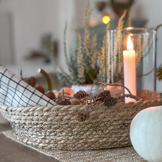 Schale Korb Tablett "Straskal" Seegras Natur 35cm - Wohnen auf dem Land