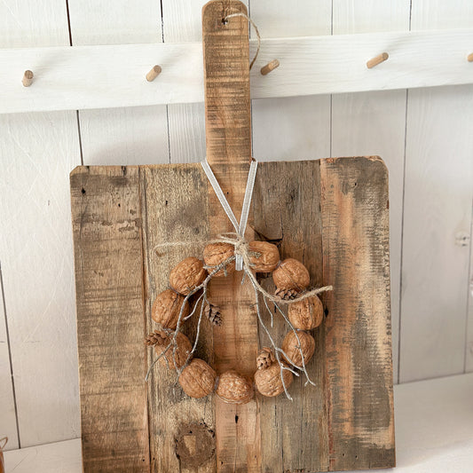 Tablett Brett mit Griff "Vintage Board" Altholz klein 25x25 - Wohnen auf dem Land