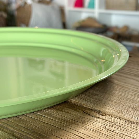 Teller Schale Metall Zink D40cm Grün - Wohnen auf dem Land