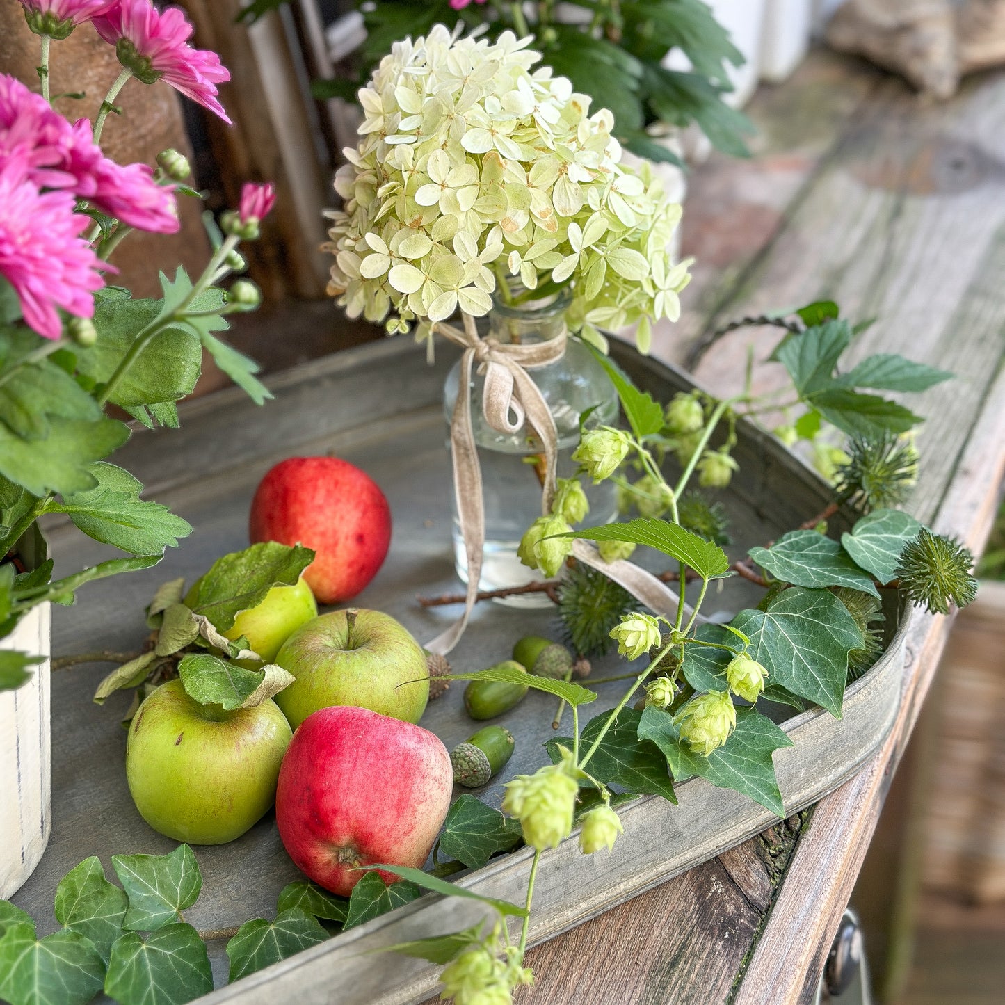 Zinktablett Schale "Louise" Metall rechteckig Vintage Grau 50cm - Wohnen auf dem Land