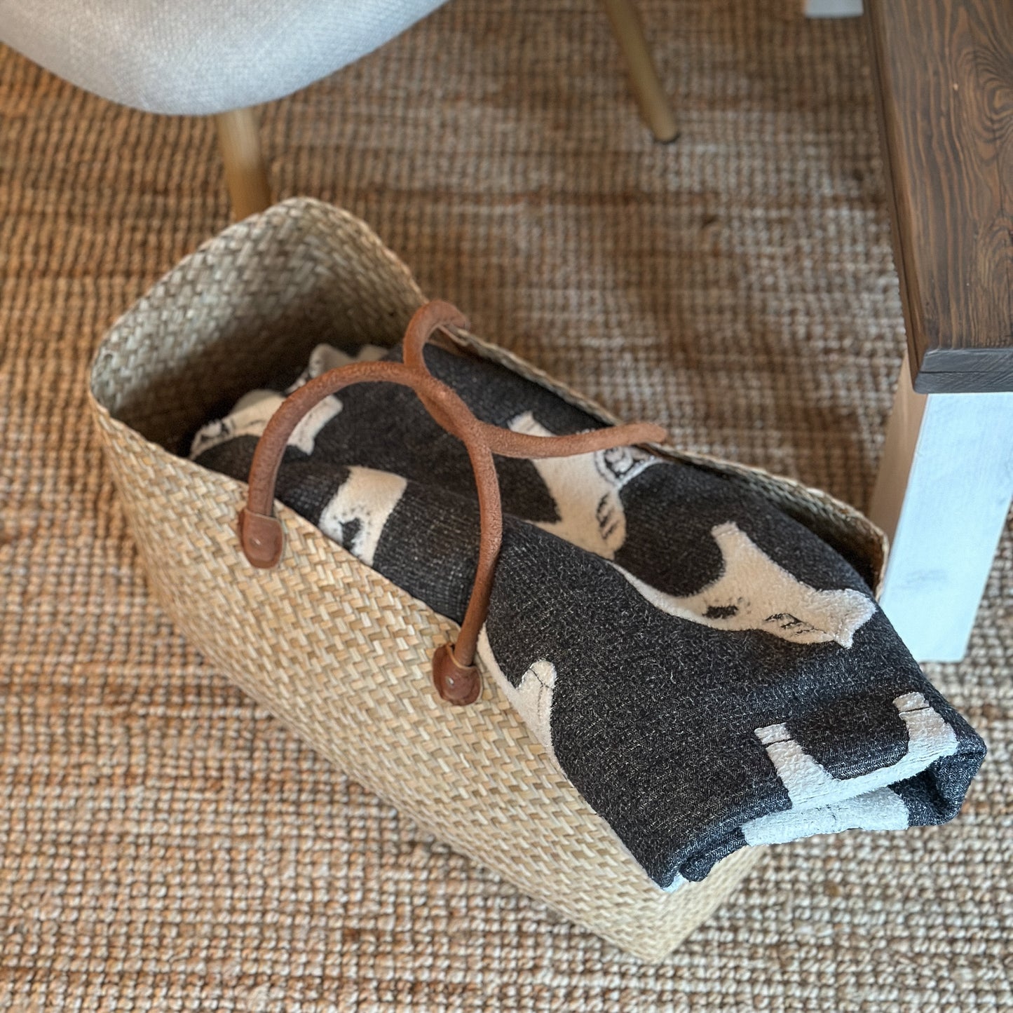 Tasche Korb Shopper "Boho Beach Bag" Seegras Natur 60cm - Wohnen auf dem Land