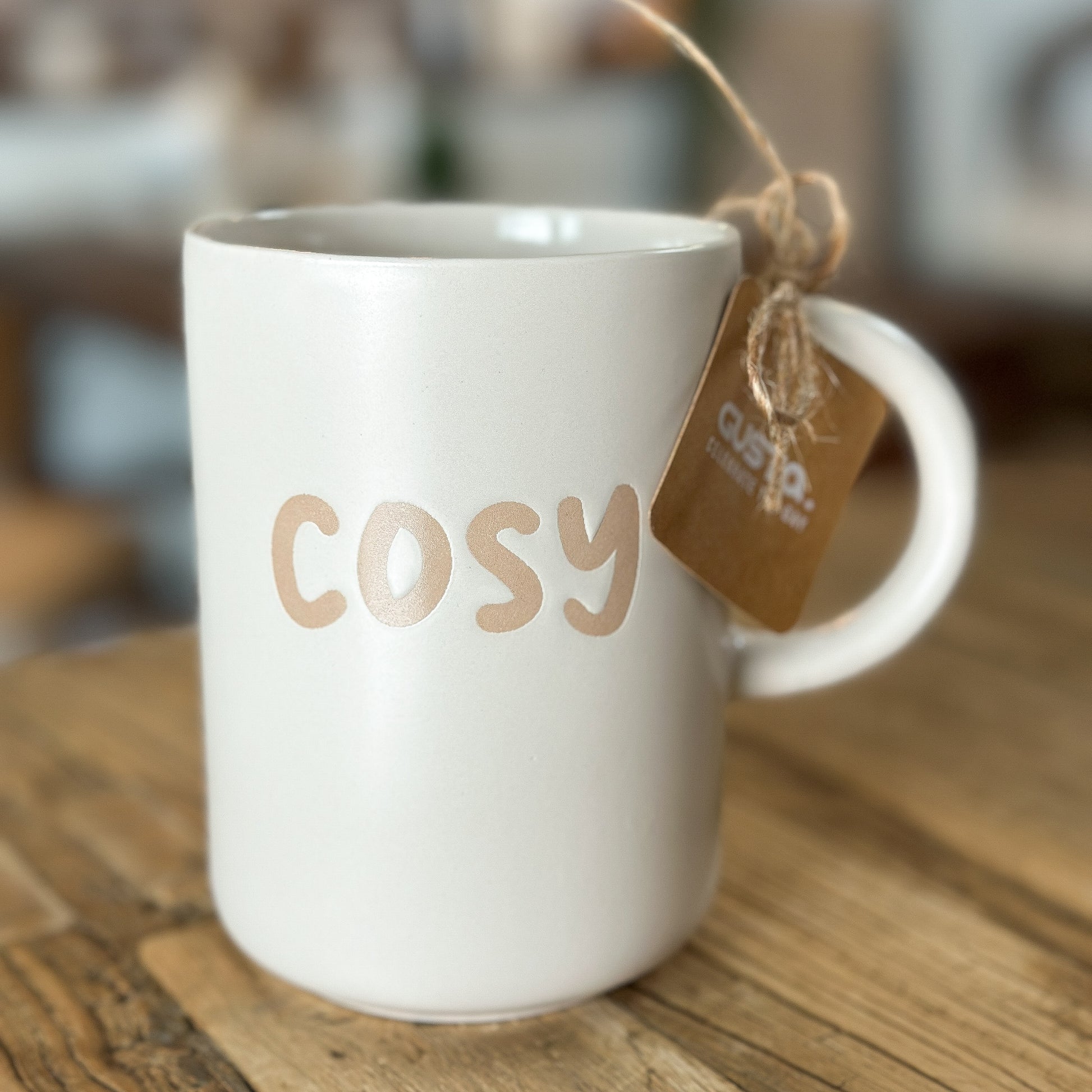 Tasse Mug XXL "Cosy" Keramik Creme 470ml - Wohnen auf dem Land
