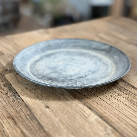 Dekoteller Mini Tablett "Zink" Metall klein 19cm - Wohnen auf dem Land